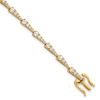 True Origin 14K Yellow Gold 2.20 Carat Lab Grown Diamond VS+ F+ Complete Fashion Bracelet, 7" view 1