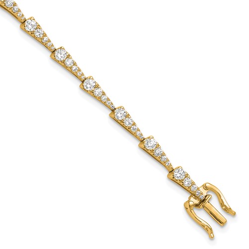 True Origin 14K Yellow Gold 2.20 Carat Lab Grown Diamond VS+ F+ Complete Fashion Bracelet, 7"