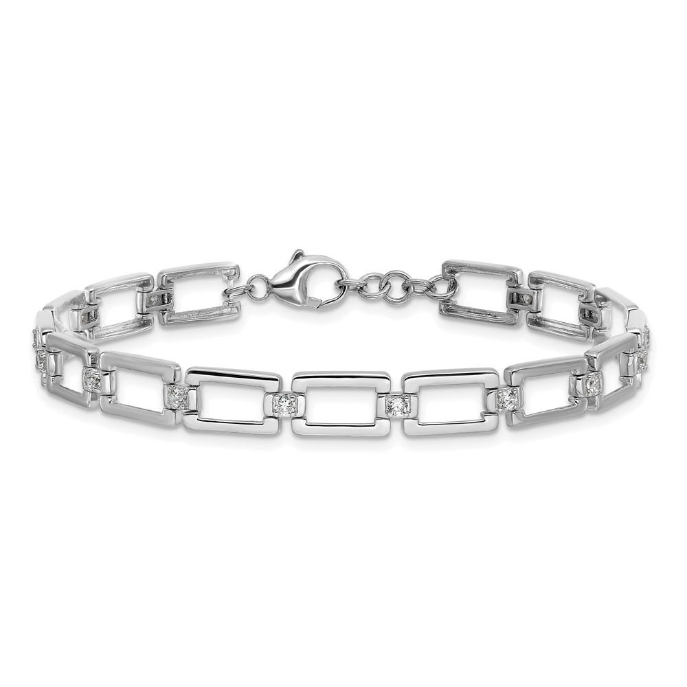 True Origin 14k White Gold 1/2 carat Lab Grown Diamond VS DEF 7 inch Fancy Link Bracelet (BM9961-048-WLD)
