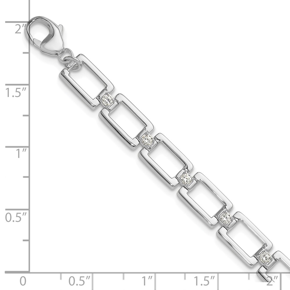 True Origin 14k White Gold 1/2 carat Lab Grown Diamond VS DEF 7 inch Fancy Link Bracelet (BM9961-048-WLD)
