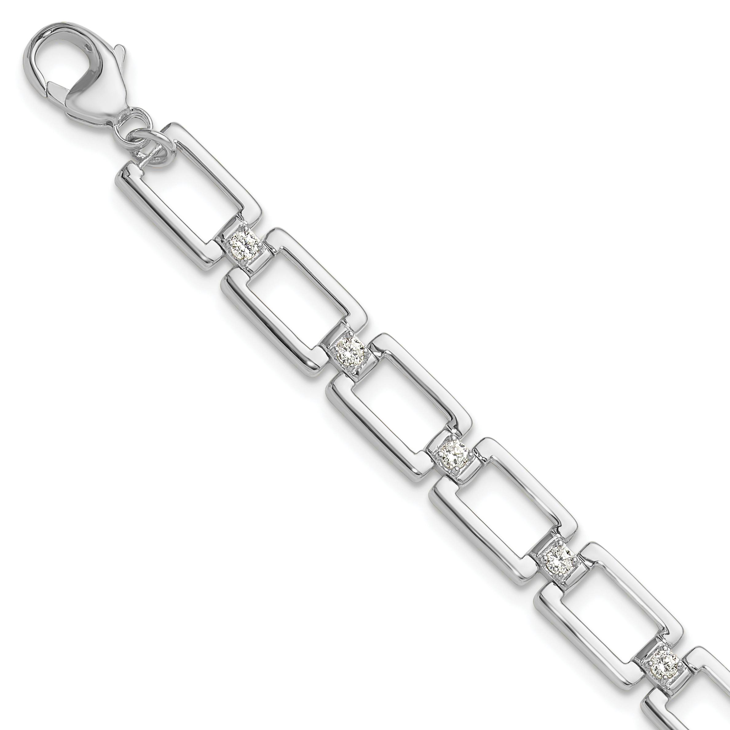 True Origin 14k White Gold 1/2 carat Lab Grown Diamond VS DEF 7 inch Fancy Link Bracelet (BM9961-048-WLD)