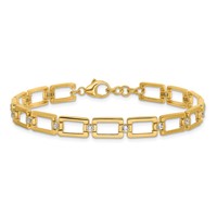 True Origin 14K Yellow Gold 0.50 Carat Lab Grown Diamond VS+ F+ Complete Link Bracelet, 7" view 3