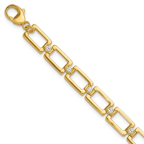 True Origin 14K Yellow Gold 0.50 Carat Lab Grown Diamond VS+ F+ Complete Link Bracelet, 7"