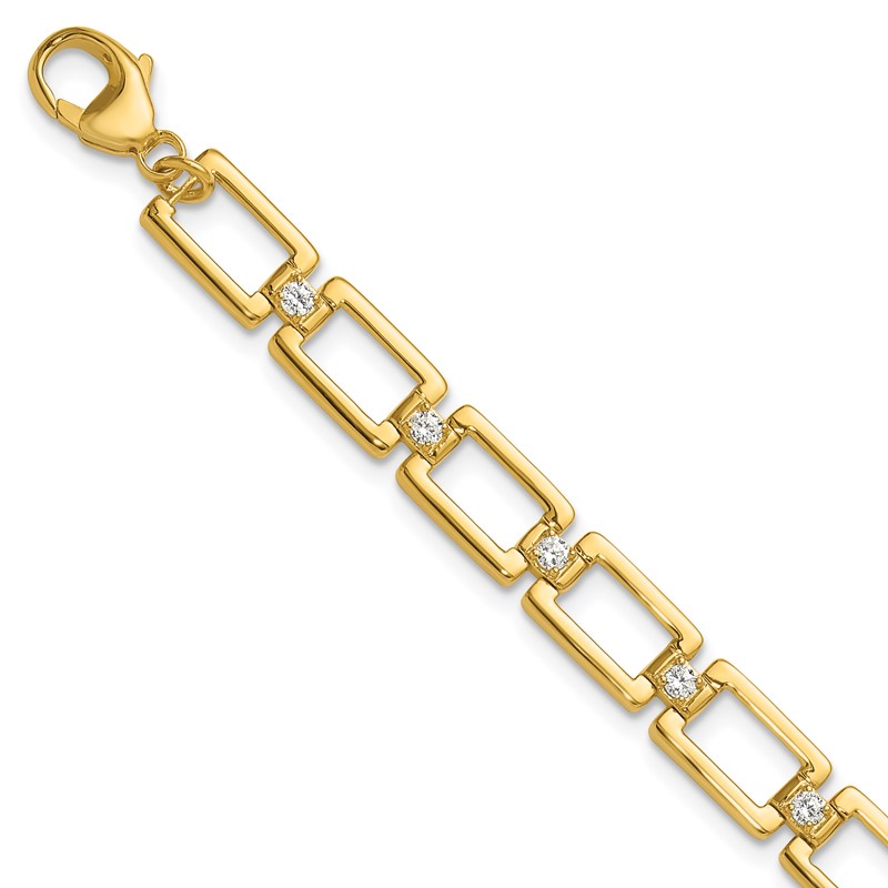 True Origin 14k 1/2 carat Lab Grown Diamond VS DEF 7 inch Fancy Link Bracelet