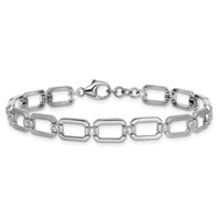 True Origin 14K White Gold 0.50 Carat Lab Grown Diamond VS+ F+ Complete Link Bracelet, 7" view 3