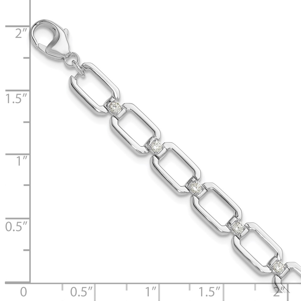 True Origin 14k White Gold 1/2 carat Lab Grown Diamond VS DEF 7 inch Fancy Link Bracelet (BM9962-048-WLD)