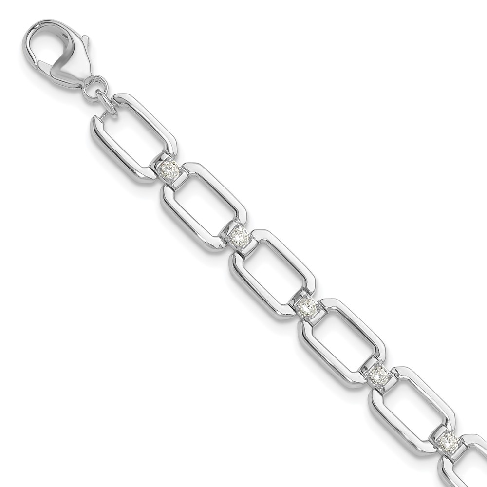True Origin 14K White Gold 0.50 Carat Lab Grown Diamond VS+ F+ Complete Link Bracelet, 7"