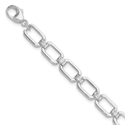 True Origin 14K White Gold 0.50 Carat Lab Grown Diamond VS+ F+ Complete Link Bracelet, 7"