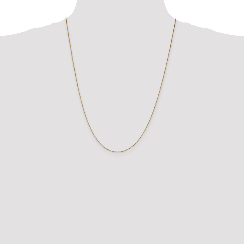 14K 24 inch .7mm Box with Lobster Clasp Chain (BOX075-24)