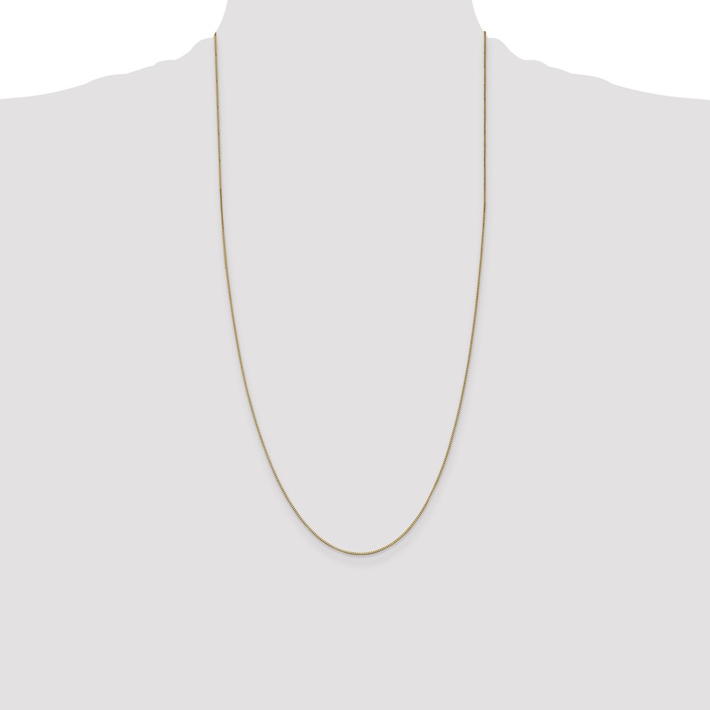 14K 28 inch .7mm Box with Lobster Clasp Chain (BOX075-28)