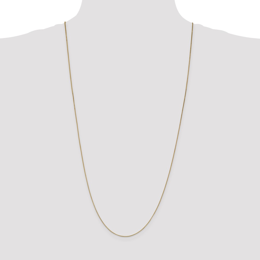 14K 30 inch .7mm Box with Lobster Clasp Chain (BOX075-30)