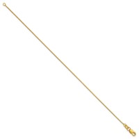 14K.7mm Yellow Gold Box Bracelet with Lobster Clasp, 7" view 2