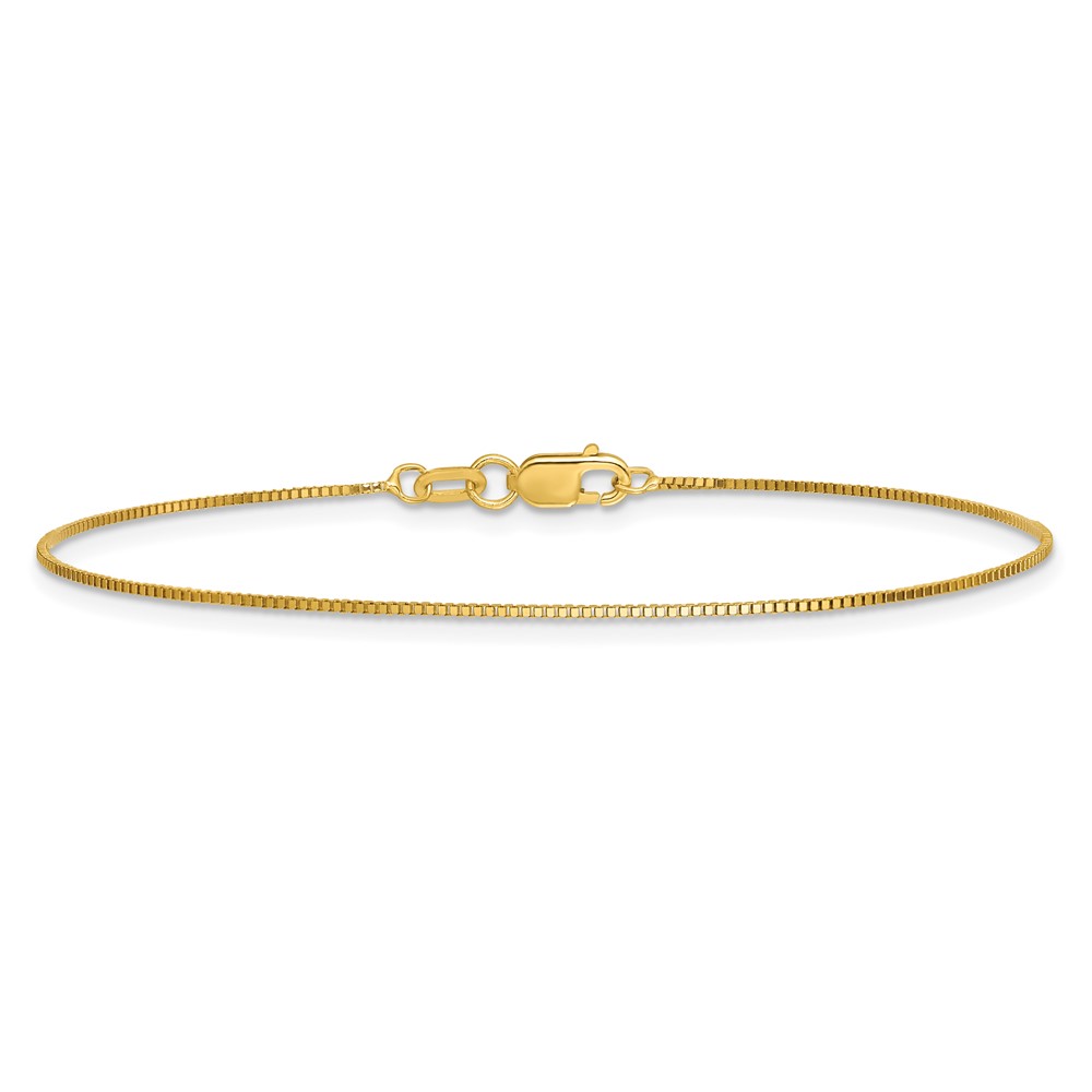 14K 7 inch .7mm Box with Lobster Clasp Bracelet (BOX075-7)