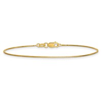 14K.7mm Yellow Gold Box Bracelet with Lobster Clasp, 7" view 4
