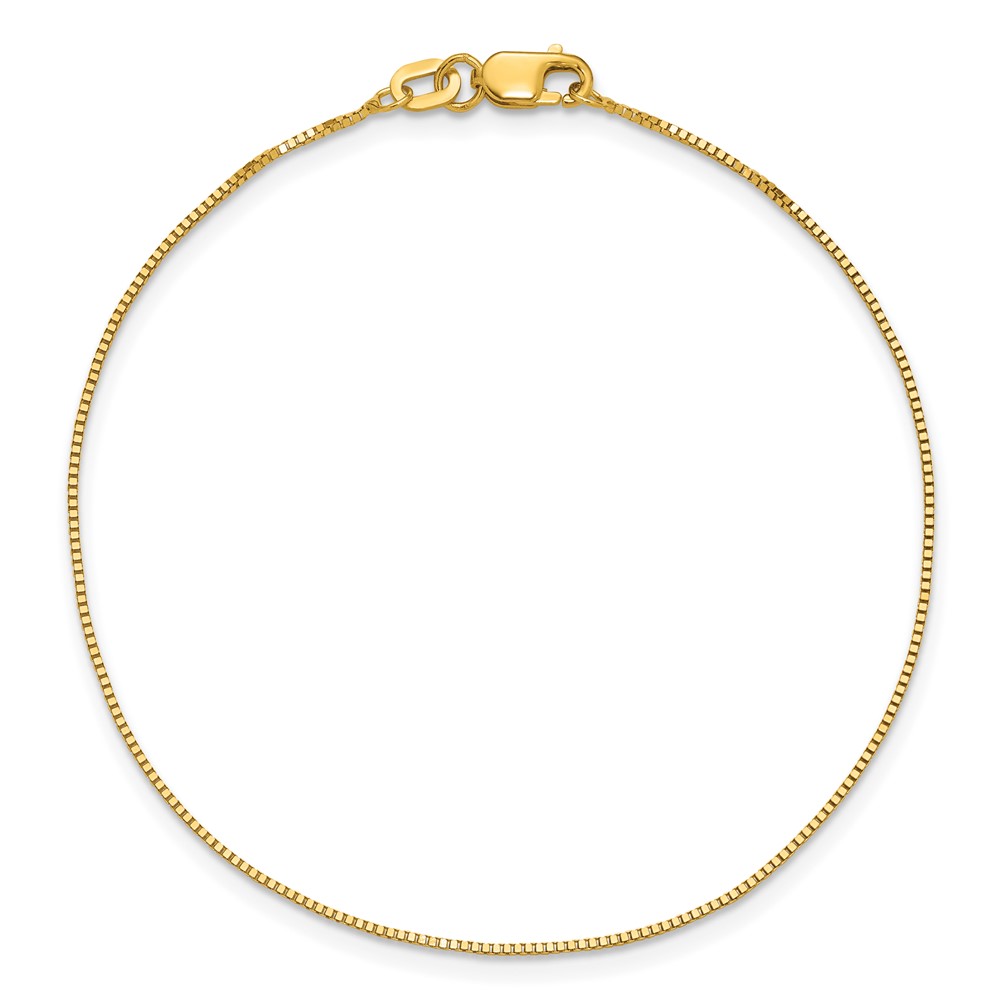14K 7 inch .7mm Box with Lobster Clasp Bracelet (BOX075-7)