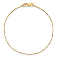 14K.7mm Yellow Gold Box Bracelet with Lobster Clasp, 7" view 5