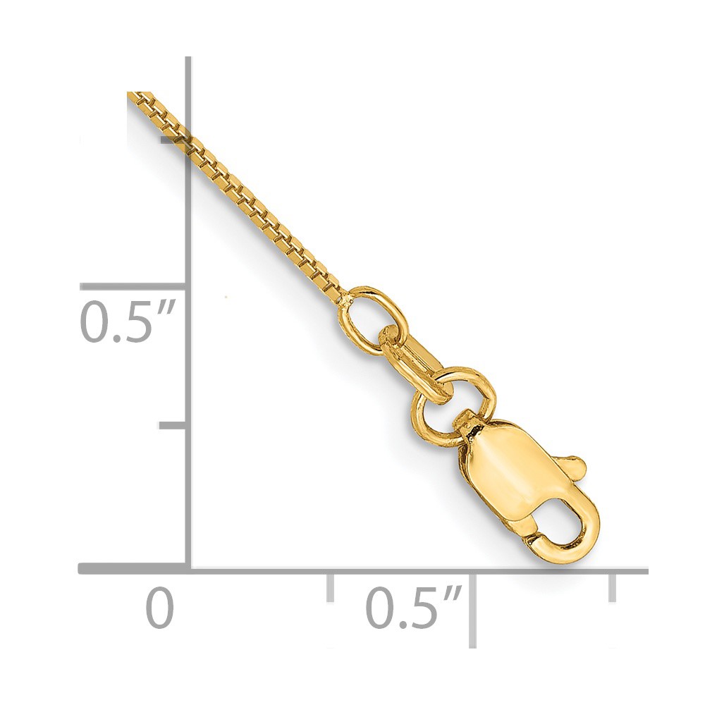 14K 7 inch .7mm Box with Lobster Clasp Bracelet (BOX075-7)