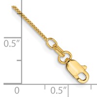 14K.7mm Yellow Gold Box Bracelet with Lobster Clasp, 7" view 3