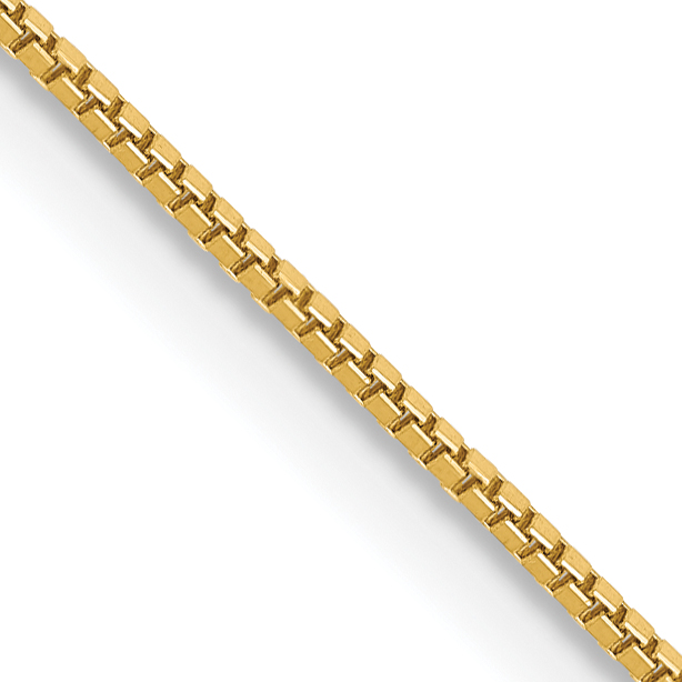 14K 22 inch .7mm Box with Lobster Clasp Chain (BOX075-22)