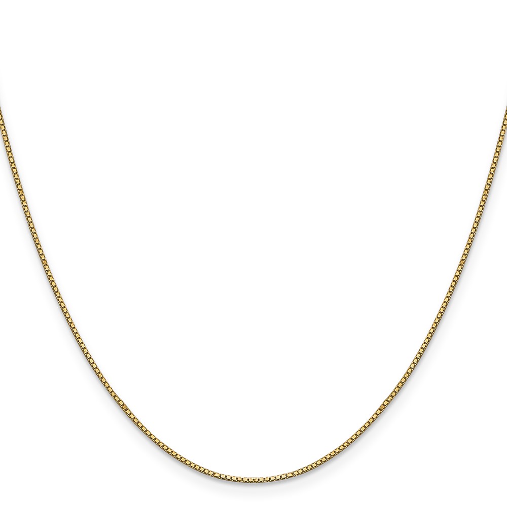 14K 24 inch .9mm Box with Lobster Clasp Chain (BOX087-24)