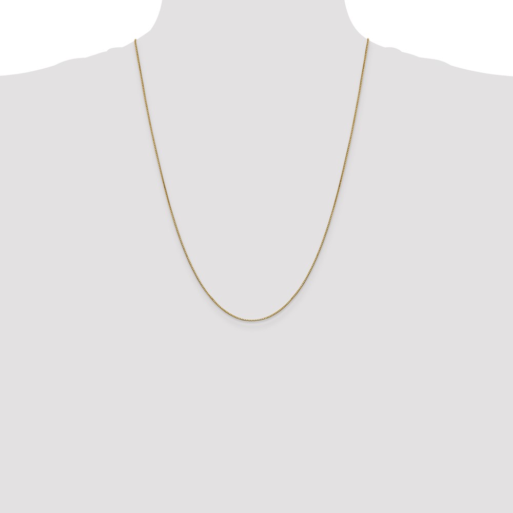 14K 24 inch .9mm Box with Lobster Clasp Chain (BOX087-24)