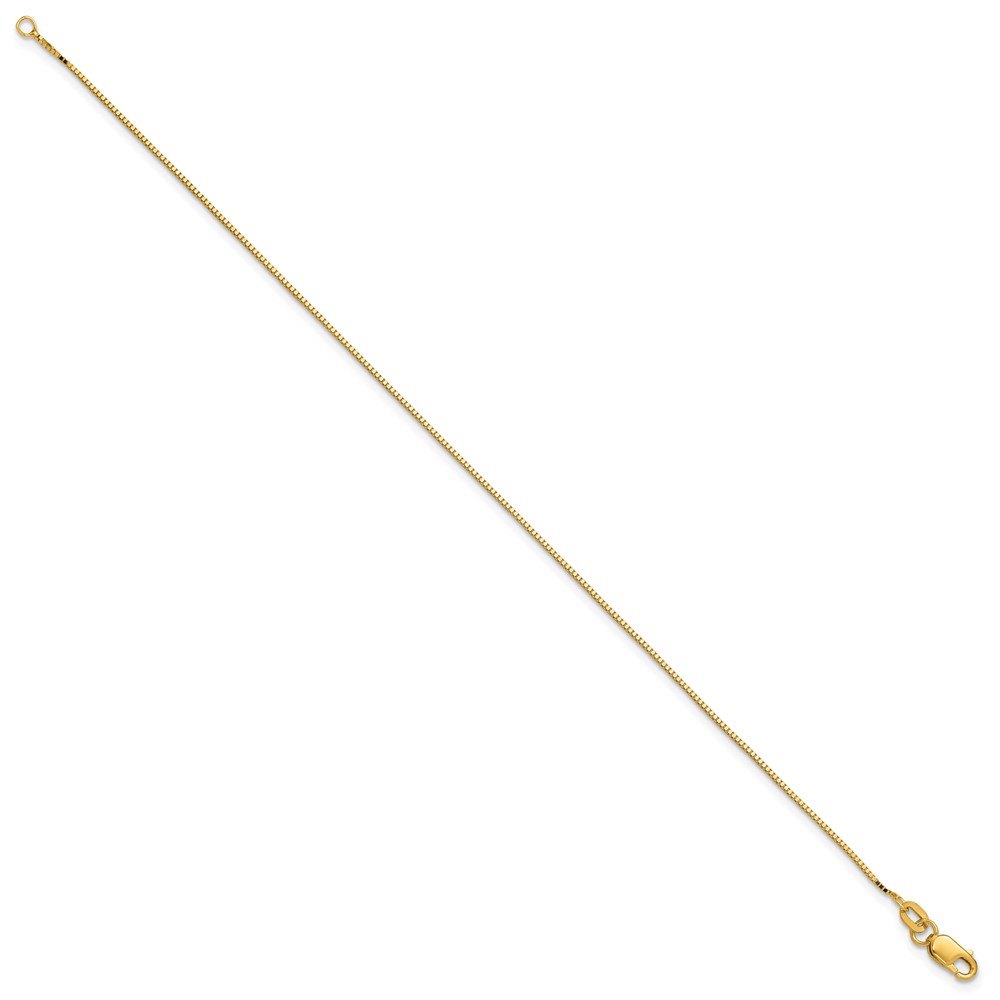 14K 7 inch .9mm Box with Lobster Clasp Bracelet (BOX087-7)