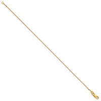 14K .9mm Yellow Gold Box Bracelet with Lobster Clasp - 7in view 2
