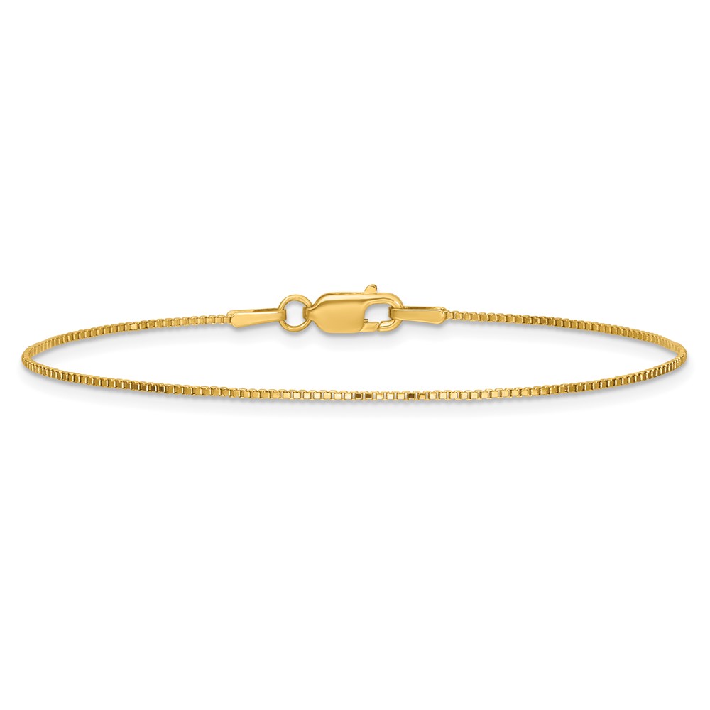 14K 7 inch .9mm Box with Lobster Clasp Bracelet (BOX087-7)