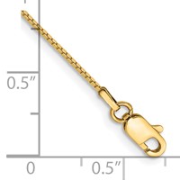 14K .9mm Yellow Gold Box Bracelet with Lobster Clasp - 7in view 3