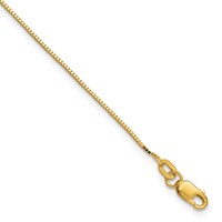 14K .9mm Yellow Gold Box Bracelet with Lobster Clasp - 7in view 1