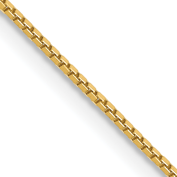 14K 22 inch .9mm Box with Lobster Clasp Chain (BOX087-22)