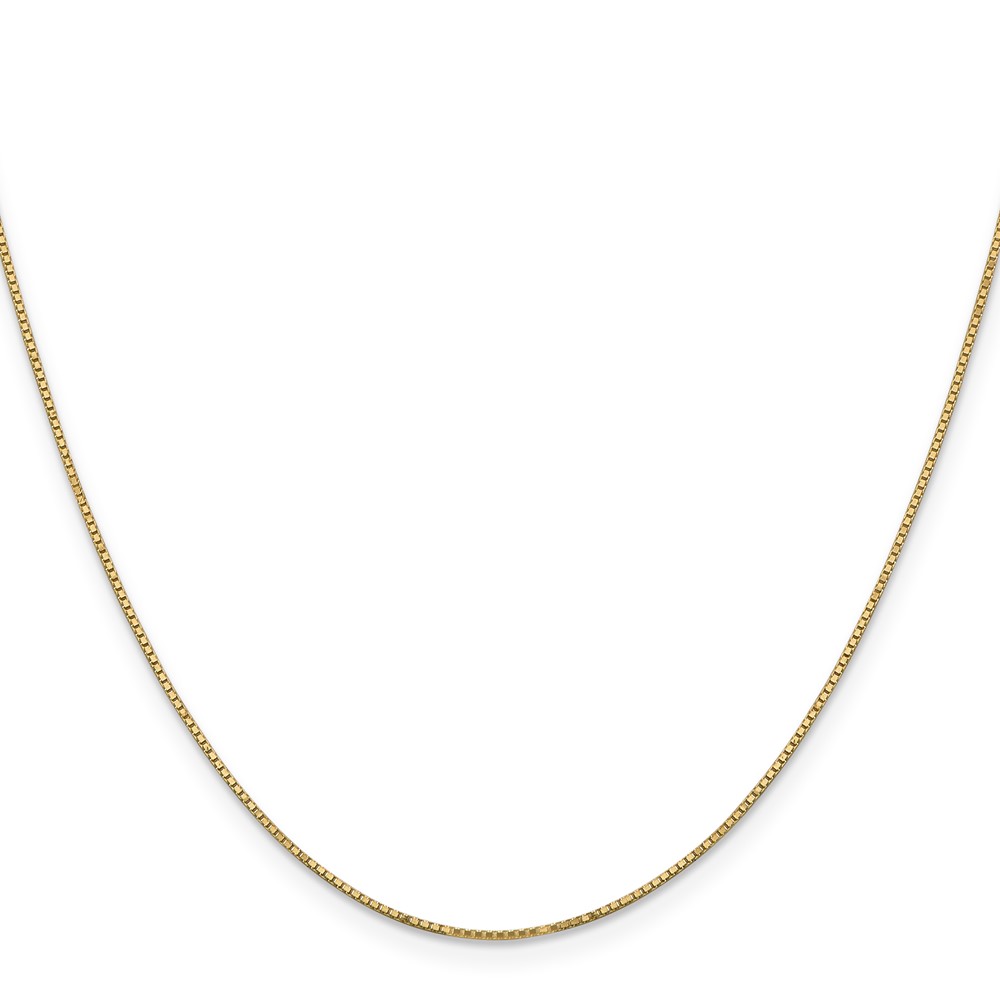 14K 14 inch .9mm Box with Spring Ring Clasp Chain (BOX087S-14)