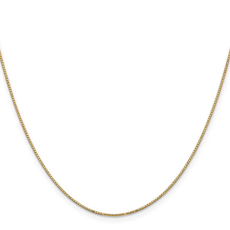 14K 14 inch .9mm Box with Spring Ring Clasp Chain
