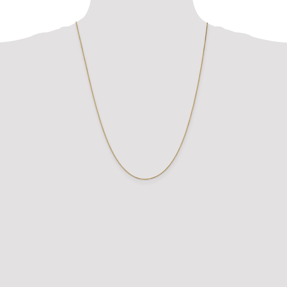 14K 24 inch .9mm Box with Spring Ring Clasp Chain (BOX087S-24)