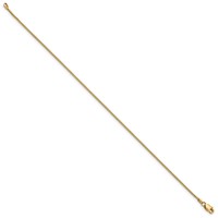 14K .95mm Yellow Gold Box Bracelet with Lobster Clasp - 7in view 2
