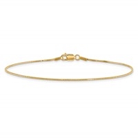 14K .95mm Yellow Gold Box Bracelet with Lobster Clasp - 7in view 3