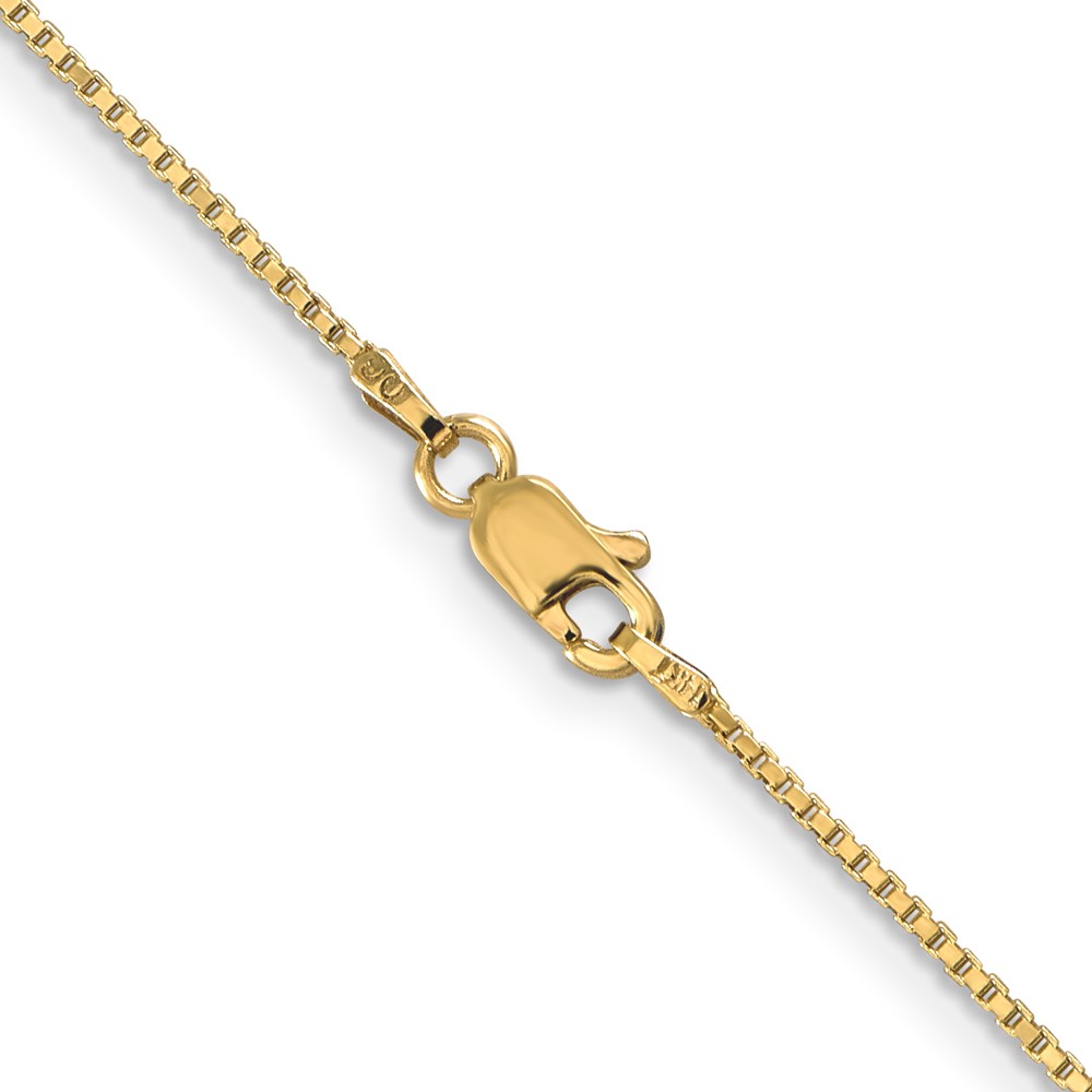 14K 18 inch 1mm Box with Lobster Clasp Chain (BOX100-18)