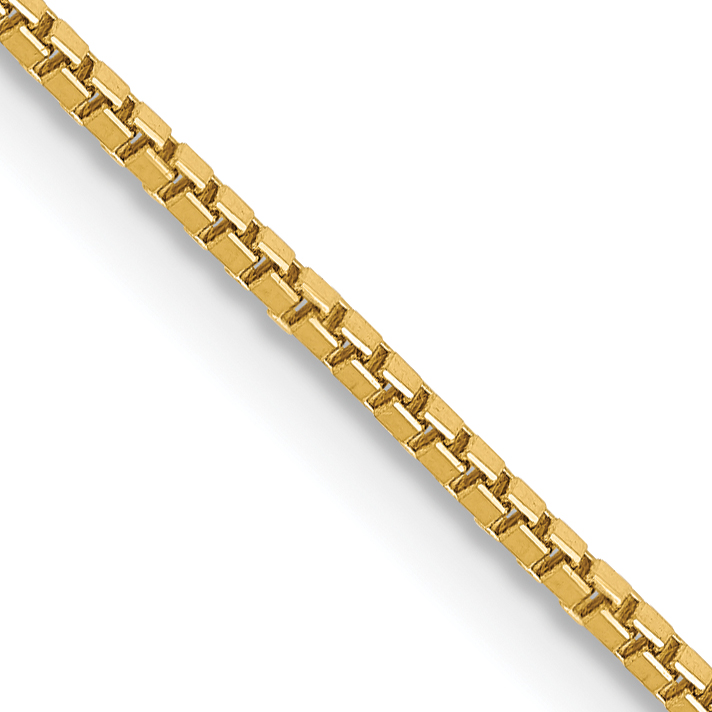 14K 18 inch 1mm Box with Lobster Clasp Chain (BOX100-18)