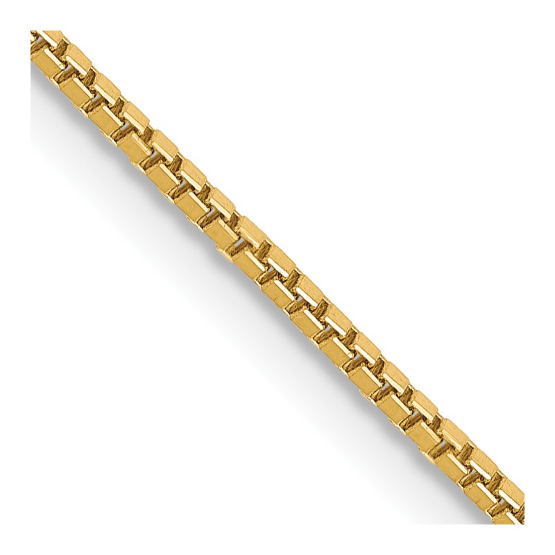 14K 18 inch 1mm Box with Lobster Clasp Chain