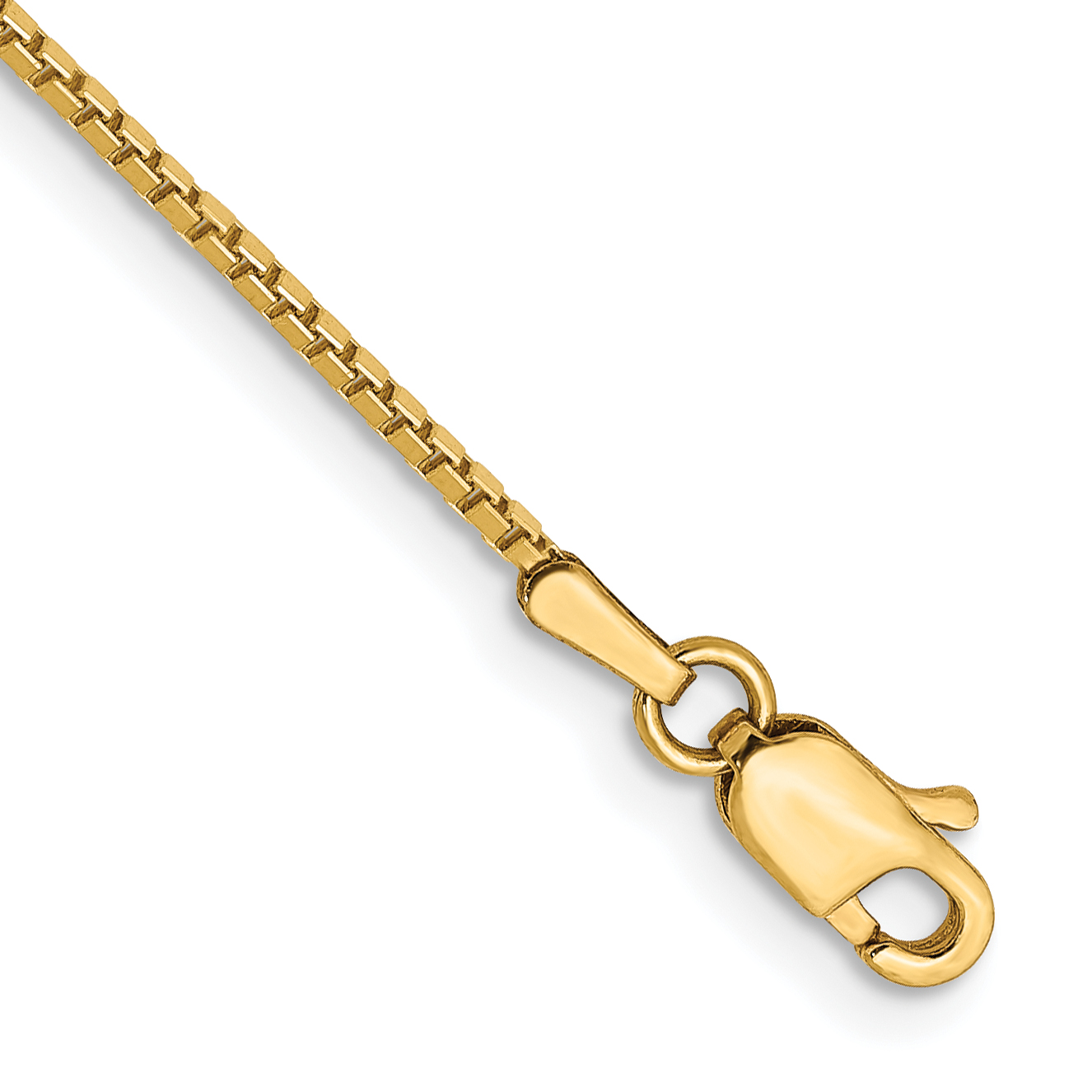 14K 7 inch 1.05mm Box with Lobster Clasp Bracelet (BOX105-7)