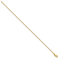 14K 1.1mm Yellow Gold Box Bracelet with Lobster Clasp, 7" view 2