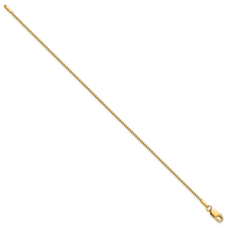 14K 7 inch 1.1mm Box with Lobster Clasp Bracelet