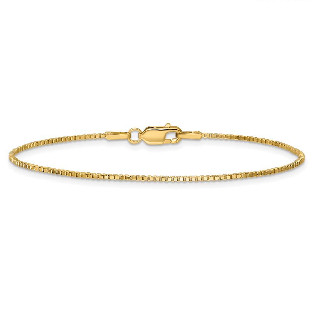 14K 7 inch 1.1mm Box with Lobster Clasp Bracelet (BOX110-7)