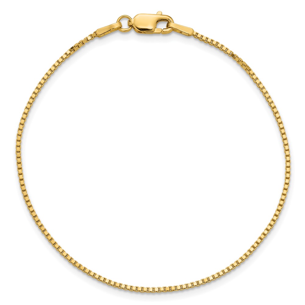 14K 7 inch 1.1mm Box with Lobster Clasp Bracelet (BOX110-7)