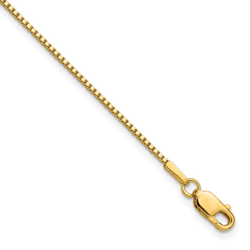 14K 7 inch 1.1mm Box with Lobster Clasp Bracelet