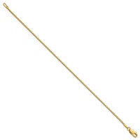 14K 1.4mm Yellow Gold Box Bracelet with Lobster Clasp, 7" view 2
