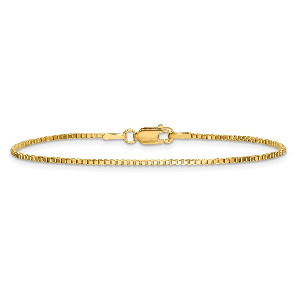 14K 7 inch 1.4mm Box with Lobster Clasp Bracelet (BOX125-7)