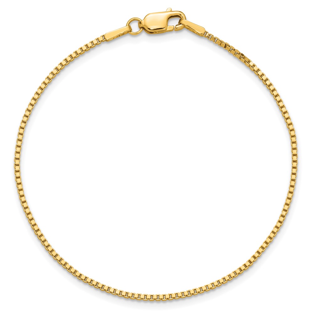 14K 7 inch 1.4mm Box with Lobster Clasp Bracelet (BOX125-7)