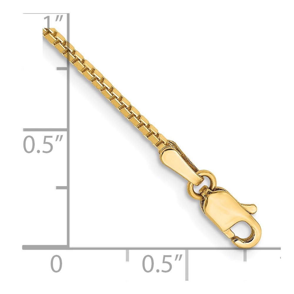 14K 7 inch 1.4mm Box with Lobster Clasp Bracelet (BOX125-7)
