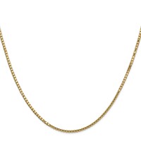 14K 1.5mm Yellow Gold Box Chain with Lobster Clasp, 16" view 2